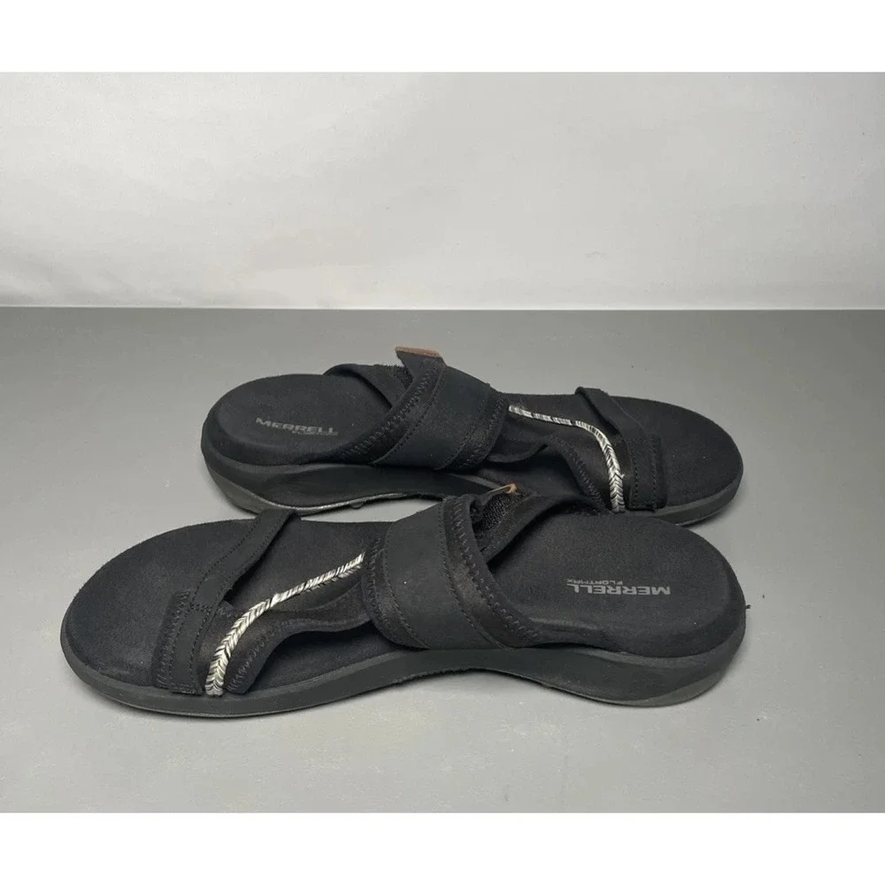 MERRELL Terran 4 Post Wrap Black Slide Sandals Women's Size 9